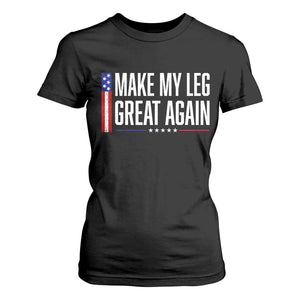 Make My Leg Great Again Funny Broken Leg Surgery Recovery T Shirt For Women Vintage USA Flag Patriotic