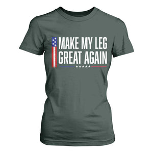 Make My Leg Great Again Funny Broken Leg Surgery Recovery T Shirt For Women Vintage USA Flag Patriotic