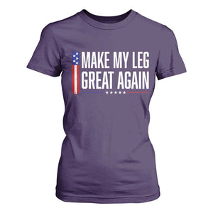 Make My Leg Great Again Funny Broken Leg Surgery Recovery T Shirt For Women Vintage USA Flag Patriotic