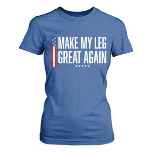 Make My Leg Great Again Funny Broken Leg Surgery Recovery T Shirt For Women Vintage USA Flag Patriotic