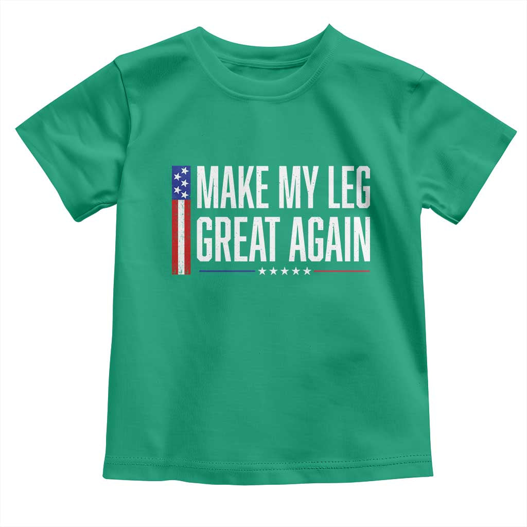 Make My Leg Great Again Funny Broken Leg Surgery Recovery Toddler T Shirt Vintage USA Flag Patriotic