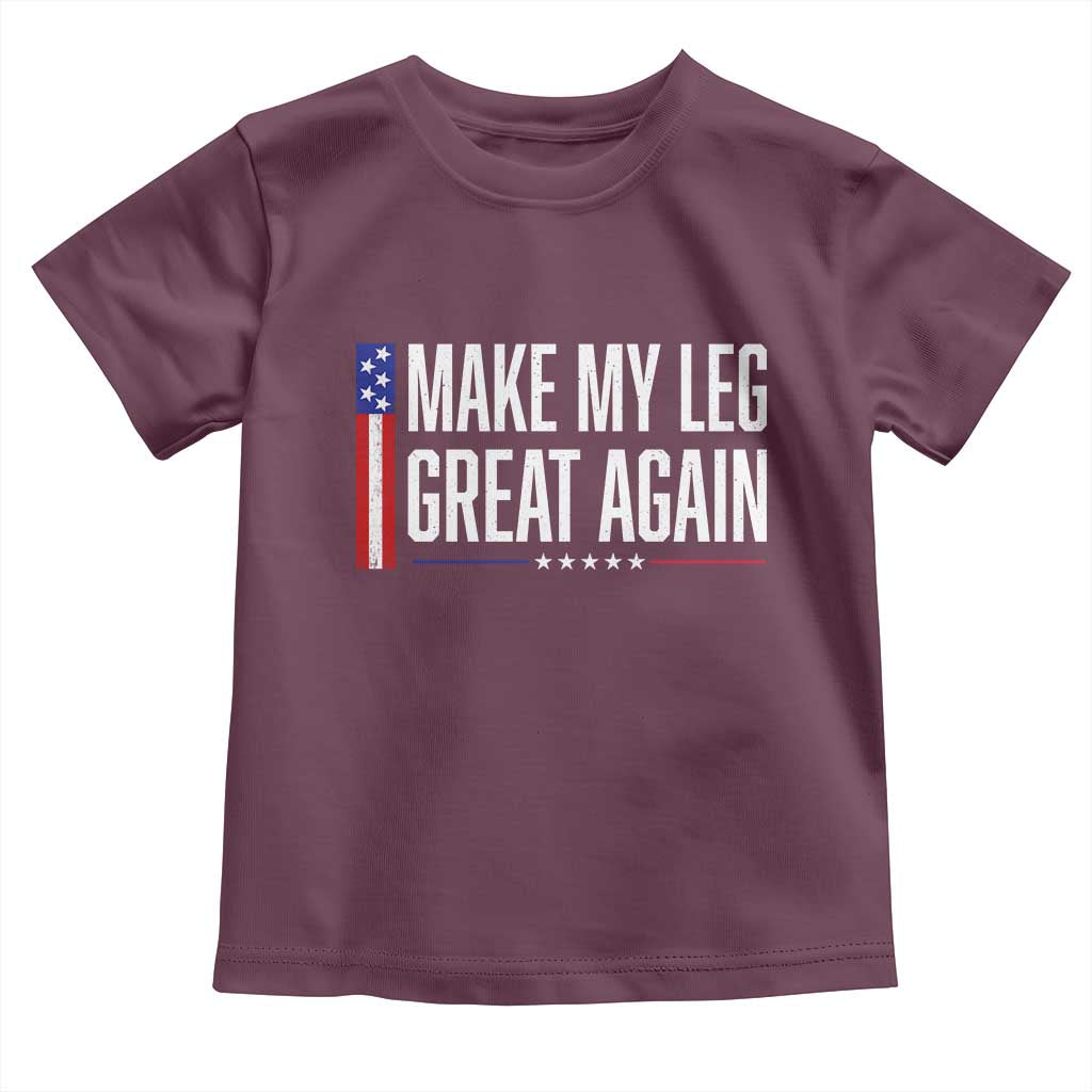 Make My Leg Great Again Funny Broken Leg Surgery Recovery Toddler T Shirt Vintage USA Flag Patriotic