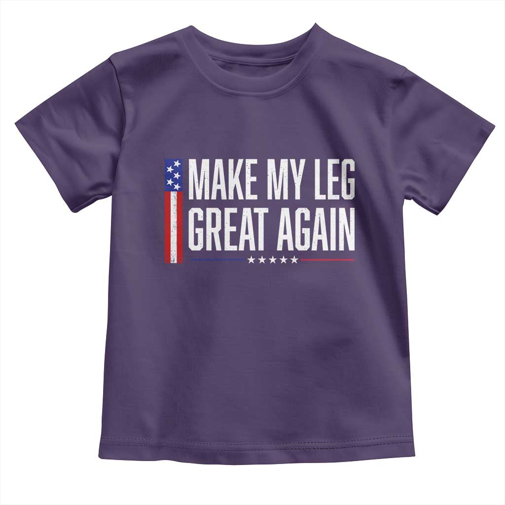 Make My Leg Great Again Funny Broken Leg Surgery Recovery Toddler T Shirt Vintage USA Flag Patriotic