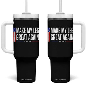 Make My Leg Great Again Funny Broken Leg Surgery Recovery Tumbler With Handle Vintage USA Flag Patriotic
