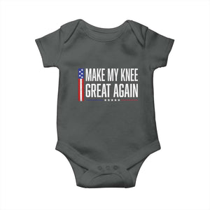 Make My Knee Great Again Funny Broken Knee Surgery Recovery Baby Onesie Vintage USA Flag Patriotic