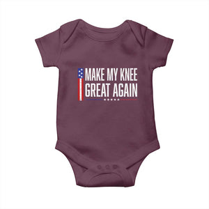Make My Knee Great Again Funny Broken Knee Surgery Recovery Baby Onesie Vintage USA Flag Patriotic
