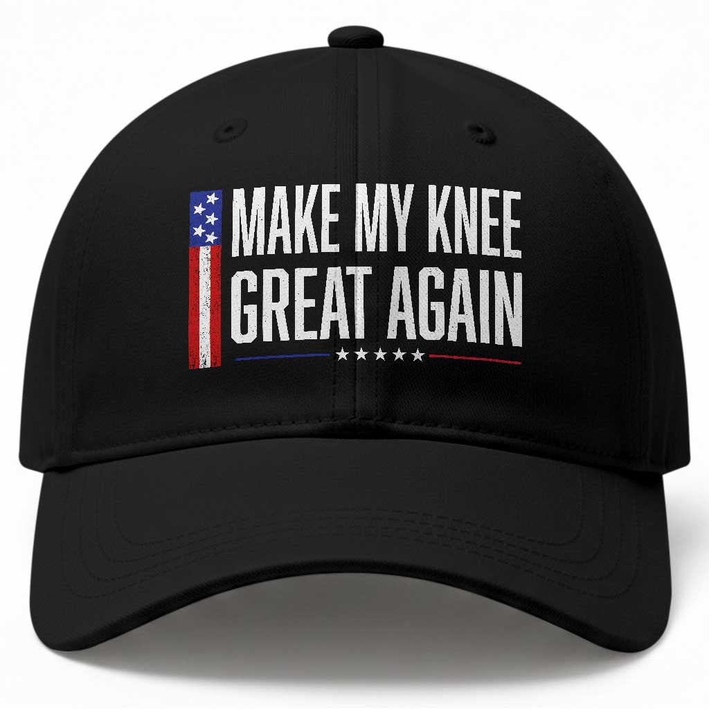 Make My Knee Great Again Funny Broken Knee Surgery Recovery Baseball Cap Vintage USA Flag Patriotic TS10 Print Your Wear