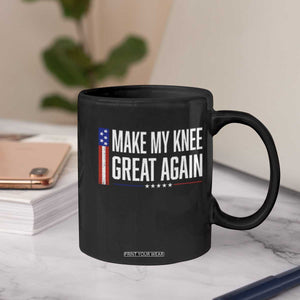 Make My Knee Great Again Funny Broken Knee Surgery Recovery Coffee Mug Vintage USA Flag Patriotic