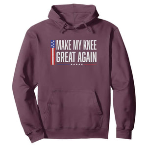 Make My Knee Great Again Funny Broken Knee Surgery Recovery Hoodie Vintage USA Flag Patriotic