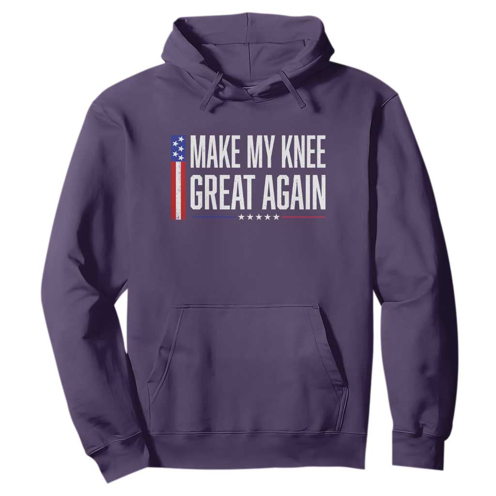Make My Knee Great Again Funny Broken Knee Surgery Recovery Hoodie Vintage USA Flag Patriotic
