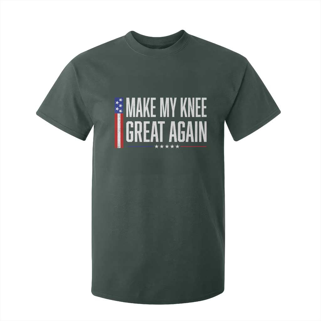 Make My Knee Great Again Funny Broken Knee Surgery Recovery T Shirt For Kid Vintage USA Flag Patriotic