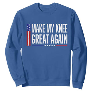 Make My Knee Great Again Funny Broken Knee Surgery Recovery Sweatshirt Vintage USA Flag Patriotic