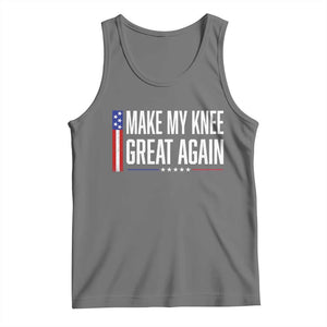 Make My Knee Great Again Funny Broken Knee Surgery Recovery Tank Top Vintage USA Flag Patriotic