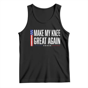 Make My Knee Great Again Funny Broken Knee Surgery Recovery Tank Top Vintage USA Flag Patriotic