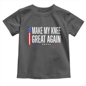 Make My Knee Great Again Funny Broken Knee Surgery Recovery Toddler T Shirt Vintage USA Flag Patriotic