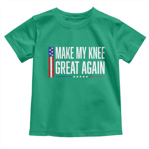 Make My Knee Great Again Funny Broken Knee Surgery Recovery Toddler T Shirt Vintage USA Flag Patriotic