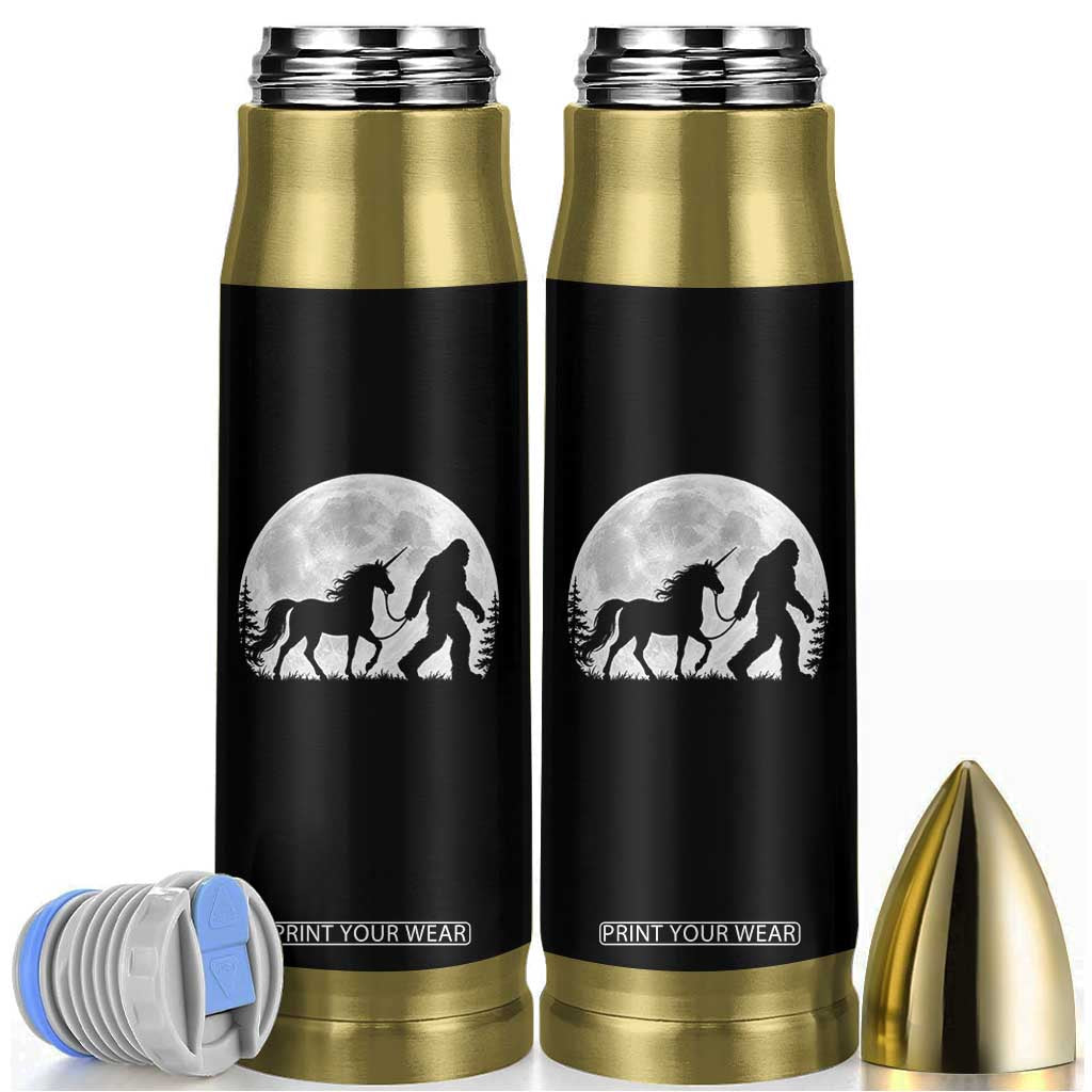 Bigfoot Walking Unicorn Bullet Tumbler Full Moon Sasquatch Fantasy Forest Silhouette TS10 Black Print Your Wear