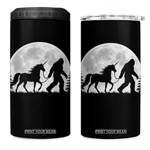 Bigfoot Walking Unicorn 4 in 1 Can Cooler Tumbler Full Moon Sasquatch Fantasy Forest Silhouette TS10 One Size: 16 oz Black Print Your Wear