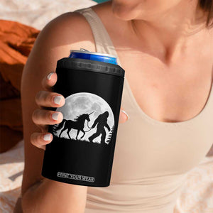 Bigfoot Walking Unicorn 4 in 1 Can Cooler Tumbler Full Moon Sasquatch Fantasy Forest Silhouette TS10 Print Your Wear