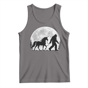 Bigfoot Walking Unicorn Tank Top Full Moon Sasquatch Fantasy Forest Silhouette TS10 Deep Heather Print Your Wear