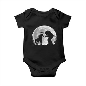 Bigfoot Boop Unicorn Baby Onesie Funny Sasquatch Full Moon Fantasy Forest Silhouette TS10 Black Print Your Wear
