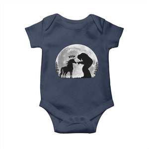 Bigfoot Boop Unicorn Baby Onesie Funny Sasquatch Full Moon Fantasy Forest Silhouette TS10 Navy Print Your Wear