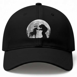 Bigfoot Boop Unicorn Baseball Cap Funny Sasquatch Full Moon Fantasy Forest Silhouette TS10 Print Your Wear