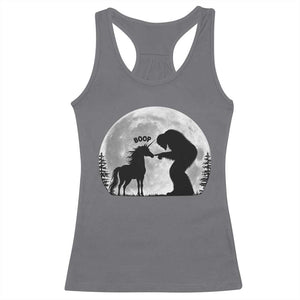 Bigfoot Boop Unicorn Racerback Tank Top Funny Sasquatch Full Moon Fantasy Forest Silhouette TS10 Charcoal Print Your Wear
