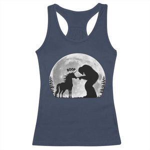 Bigfoot Boop Unicorn Racerback Tank Top Funny Sasquatch Full Moon Fantasy Forest Silhouette TS10 Navy Print Your Wear