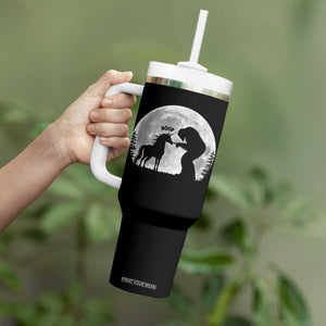 Bigfoot Boop Unicorn Tumbler With Handle Funny Sasquatch Full Moon Fantasy Forest Silhouette TS10 Print Your Wear