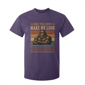 Does This Make Me Look Professionally Developed Funny Bigfoot T Shirt For Kid Sasquatch Retro Humor
