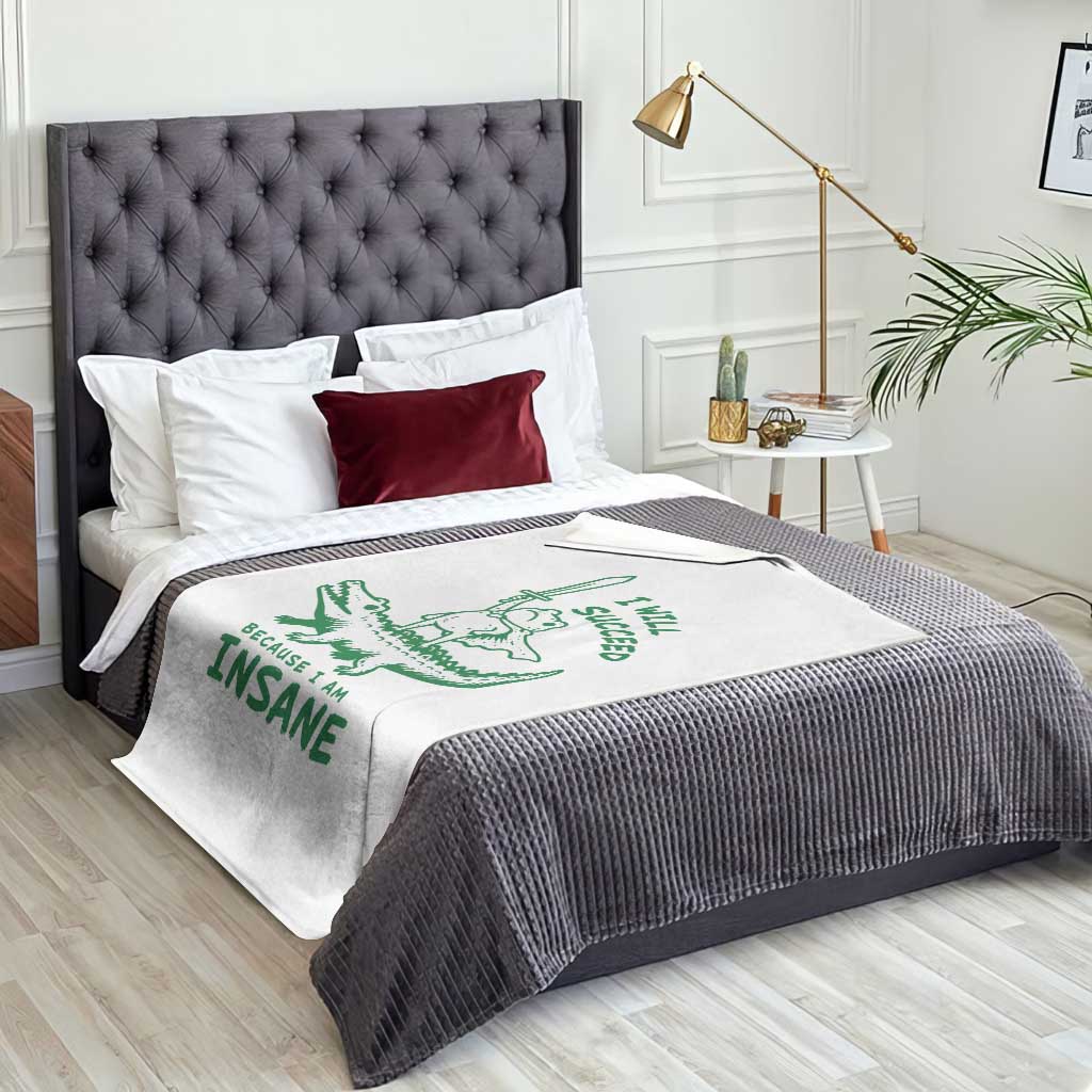 I Will Succeed Because I Am Insane Frog Crocodile Throw Blanket