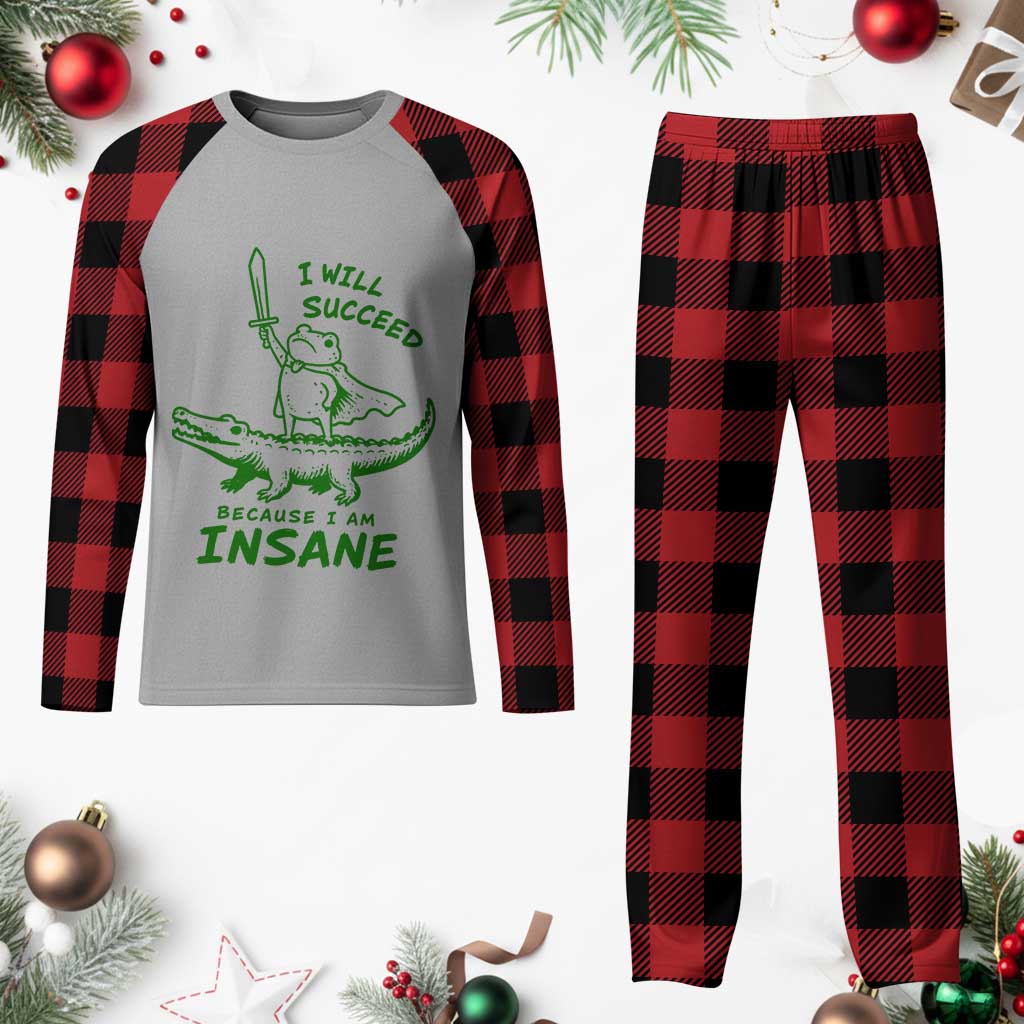 I Will Succeed Because I Am Insane Frog Crocodile Plaid Pajama Set TS10 Buffalo Plaid Print Your Wear