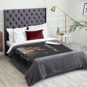 Support Local Dealer Chicken Farmer Throw Blanket Funny Animal Graphic Chicken Drinking Iced Coffee