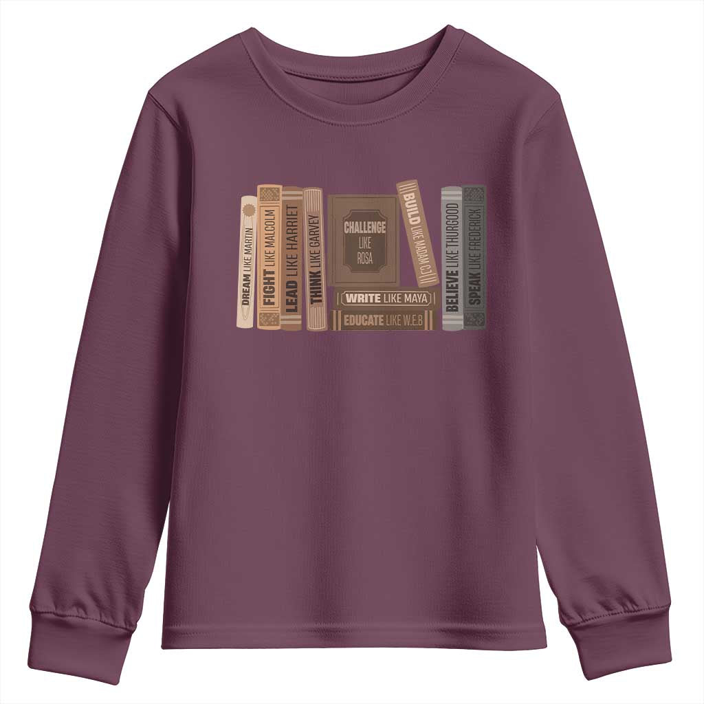 Black History Month Youth Sweatshirt Black Leaders African American Teachers TS10 Maroon Print Your Wear