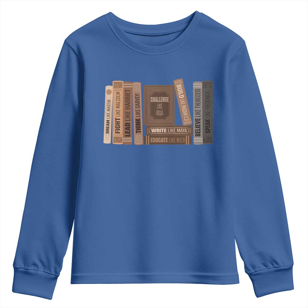 Black History Month Youth Sweatshirt Black Leaders African American Teachers TS10 Royal Blue Print Your Wear