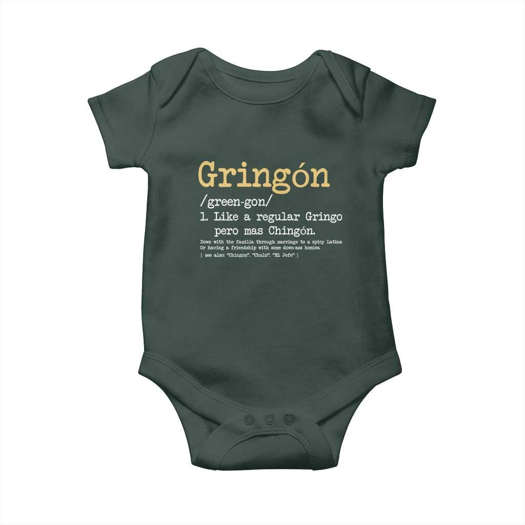Gringon Green-gon Like A Regular Gringo Pero Mas Chingon Baby Onesie Mexican Mexico Pride TS10 Print Your Wear