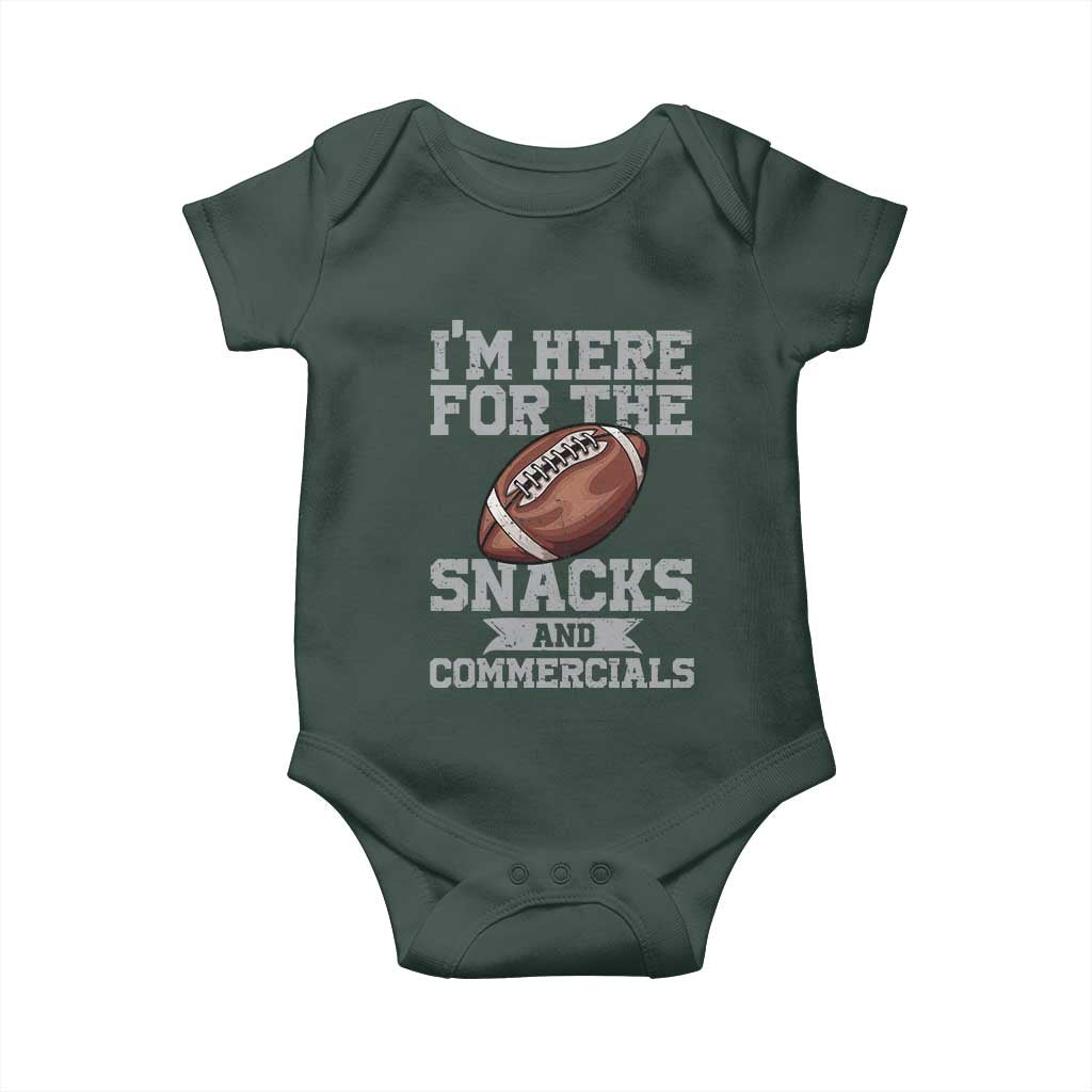 Funny Football Baby Onesie I'm Just Here For The Snacks And Commercials Halftime Show TS10 Print Your Wear