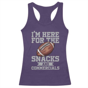 Funny Football Racerback Tank Top I'm Just Here For The Snacks And Commercials Halftime Show TS10 Purple Print Your Wear