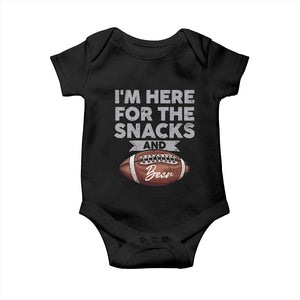Funny Football Baby Onesie I'm Just Here For The Snacks And Beer TS10 Black Print Your Wear