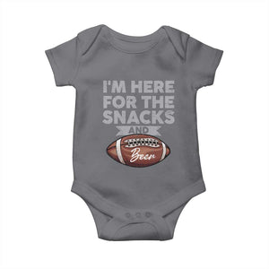 Funny Football Baby Onesie I'm Just Here For The Snacks And Beer TS10 Charcoal Print Your Wear