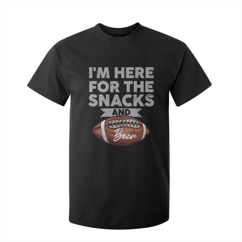 Funny Football T Shirt For Kid I'm Just Here For The Snacks And Beer TS10 Black Print Your Wear