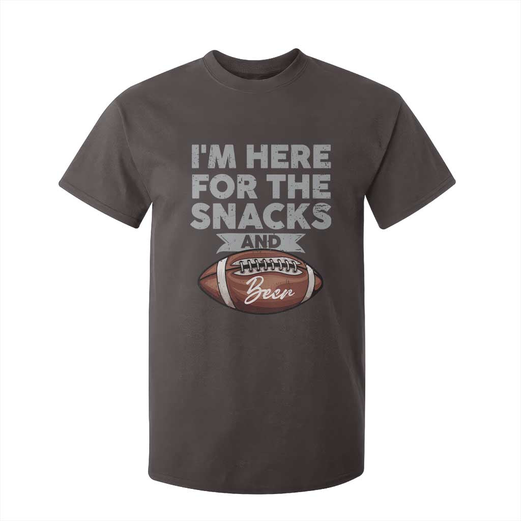 Funny Football T Shirt For Kid I'm Just Here For The Snacks And Beer TS10 Dark Chocolate Print Your Wear