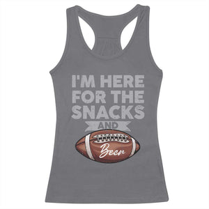 Funny Football Racerback Tank Top I'm Just Here For The Snacks And Beer TS10 Charcoal Print Your Wear