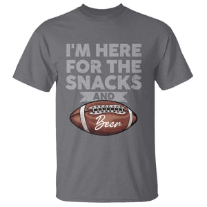 Funny Football T Shirt I'm Just Here For The Snacks And Beer TS10 Charcoal Print Your Wear