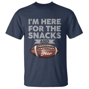 Funny Football T Shirt I'm Just Here For The Snacks And Beer TS10 Navy Print Your Wear