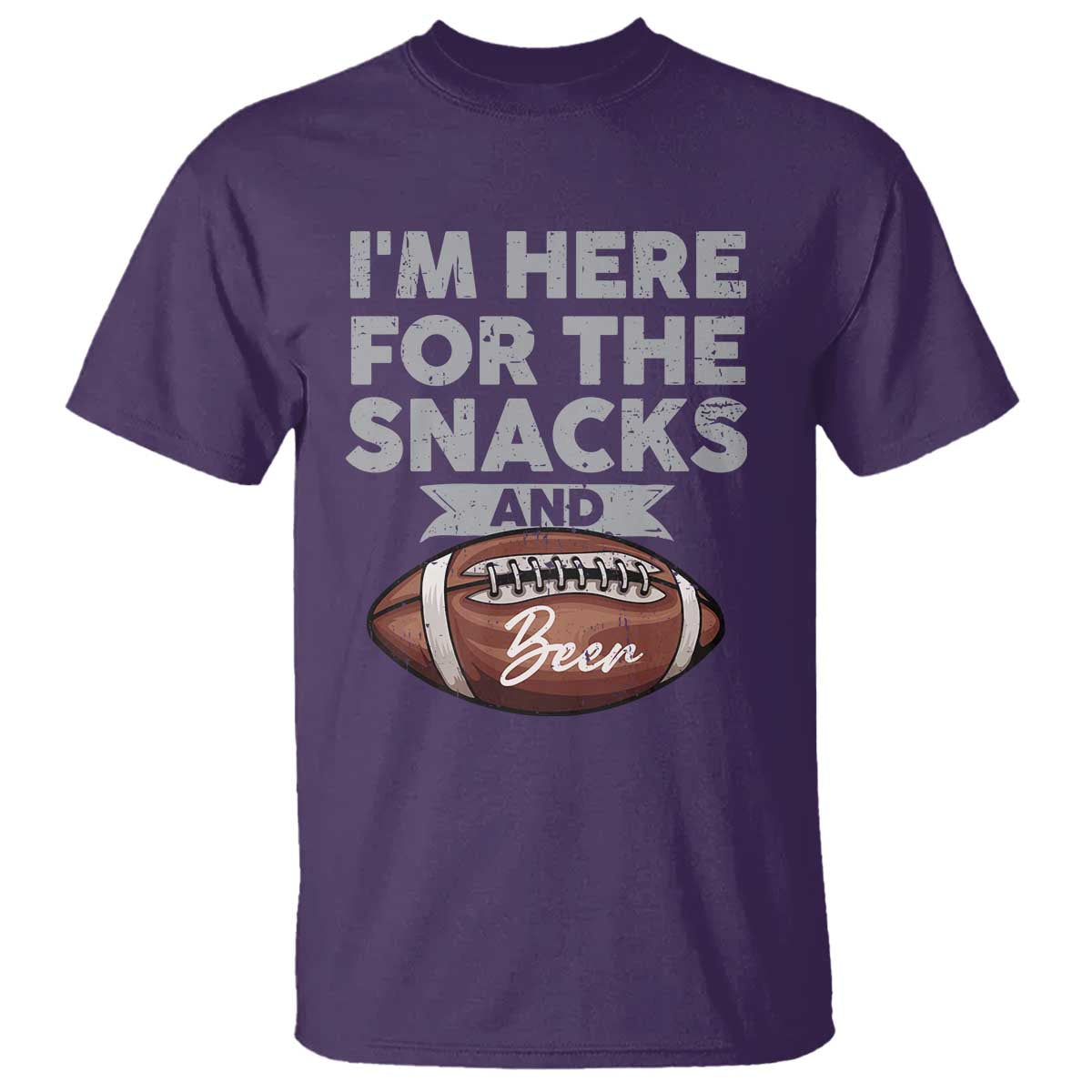 Funny Football T Shirt I'm Just Here For The Snacks And Beer TS10 Purple Print Your Wear