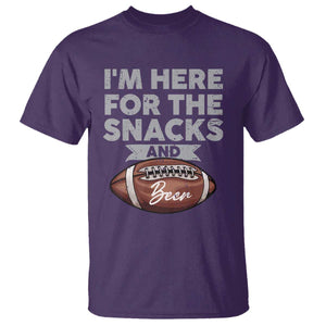 Funny Football T Shirt I'm Just Here For The Snacks And Beer TS10 Purple Print Your Wear