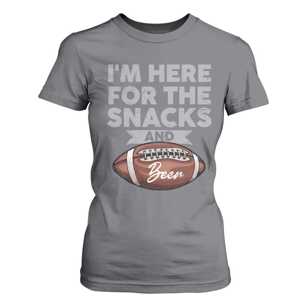 Funny Football T Shirt For Women I'm Just Here For The Snacks And Beer TS10 Charcoal Print Your Wear