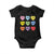 Funny Skibidi Valentine's Day Baby Onesie Rizz No Cap Conversation Hearts Sigma TS10 Black Print Your Wear